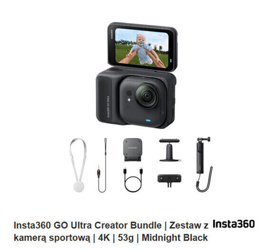 Sprzedam Insta360 GO Ultra Creator Bundle + Insta360 Mic 