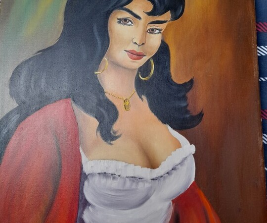 Krebs Czarna Ines obraz olejny 40x50 