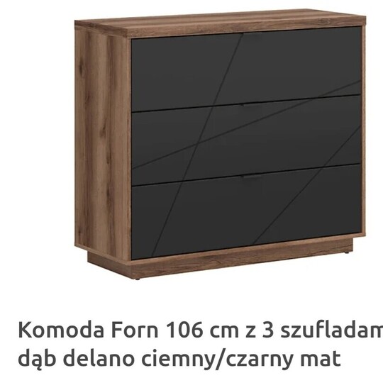 Sprzedam komodę czarną trzy szuflady Forn nowa z w paczce 