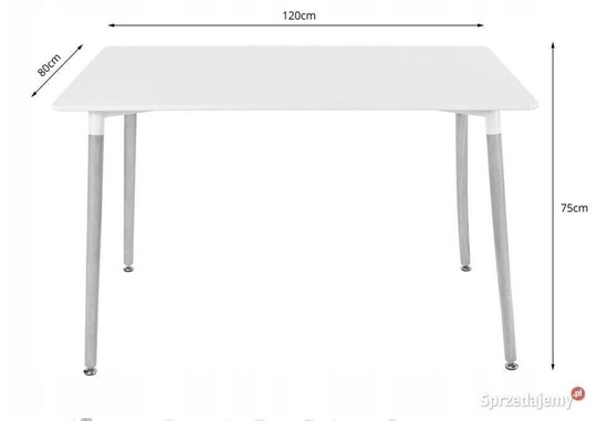 Zestaw nieużywany-Stół Skandynawski 120x80 +4 Krzesła 