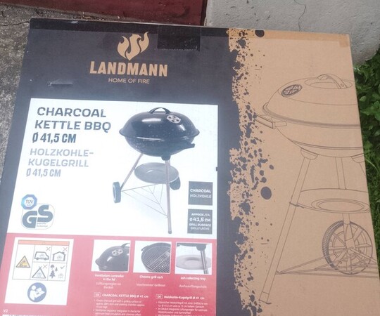 Grill okrągły znanej marki landmann odsprzedam. Gril nowy 