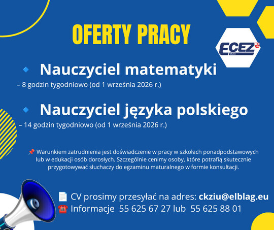 📢 Dołącz do zespołu Centrum Kształcenia Zawodowego 