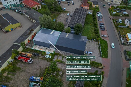 Hala 230 m2 do wynajęciaElbląg, ul. Zagonowa 