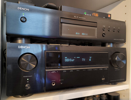Kino domowe DENON AVR-X1700H, CD DENON DCD-600NE, kolumny 