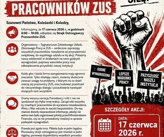 STRAJK OSTRZEGAWCZY ZUS ELBLĄG 