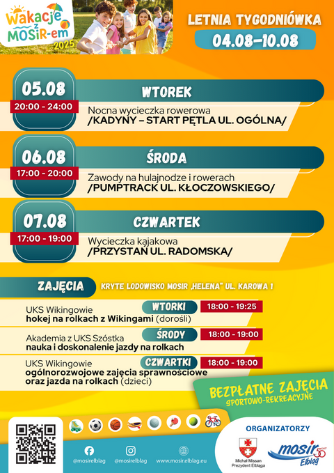 Aktywne lato z MOSiR-em: sprawdź plan na nadchodzący tydzień!