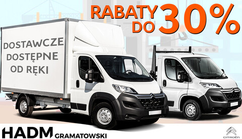 Jumpery z rabatami, aż do 55000 zł brutto*. Auta dostawcze dostępne od ręki w salonie Citroena HADM Gramatowski