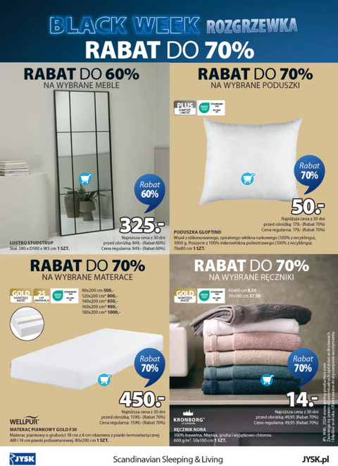Black Week rozgrzewka w JYSK Elbląg. Rabaty do 70 procent! Nie przegap tej okazji!