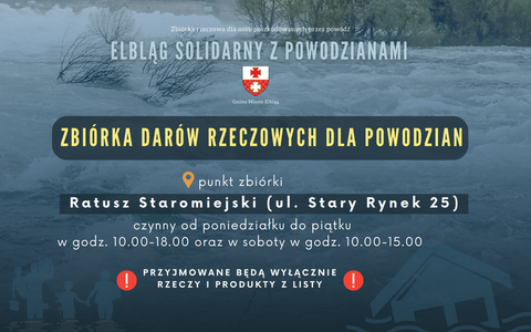 Miejska zbiórka darów dla powodzian