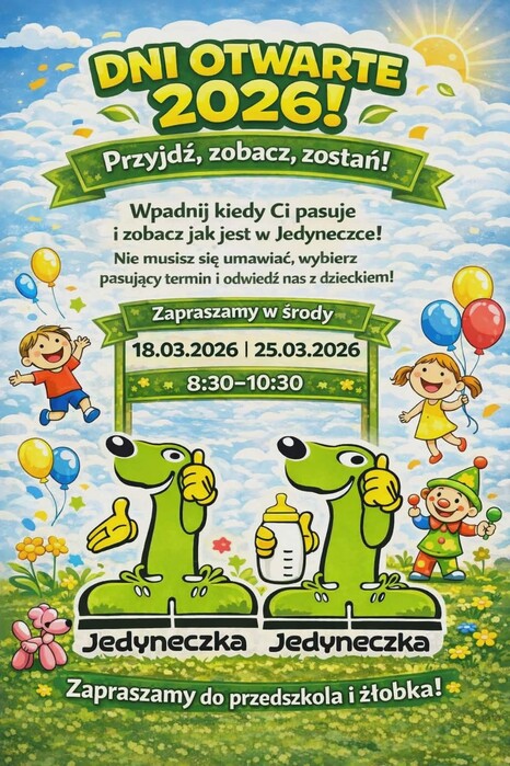 Projekt „Jedyneczka Rośnie!”, czyli 20 darmowych miejsc przedszkolnych w Niepublicznym Przedszkolu Ekologiczno-Sportowym Jedyneczka w Elblągu!