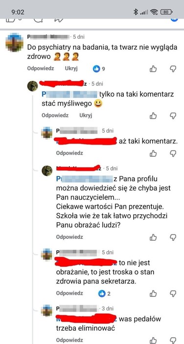 Nauczyciel wyzywa w Internecie