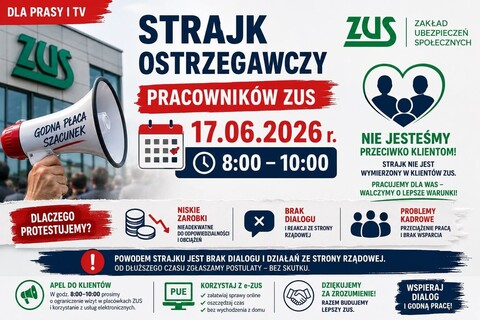 Strajk ostrzegawczy w ZUS
