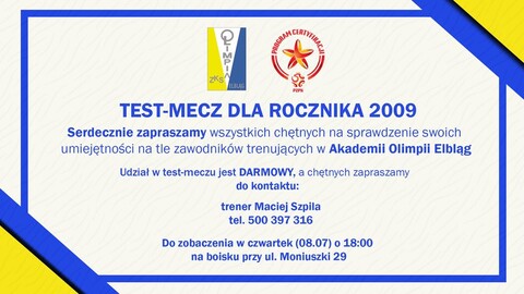 Test-mecze dla roczników 2008 i 2009