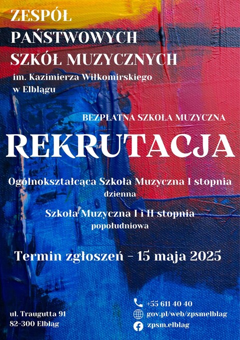 Zapraszamy do muzycznej. Rekrutacja przedłużona do 15 maja