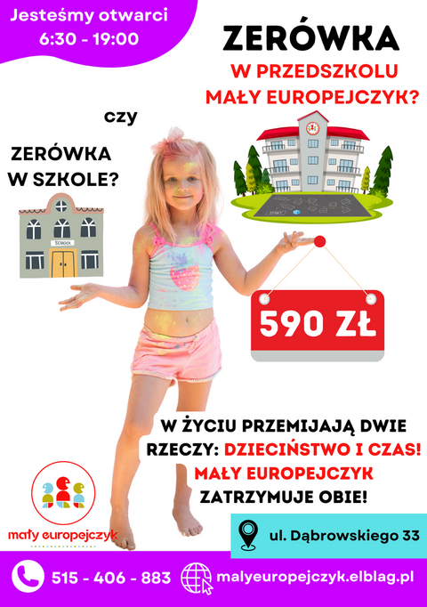 Zerówka w Małym Europejczyku - dajemy wolny czas Tobie i Twojemu dziecku!