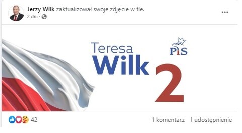 Teresa Wilk prowadzi kampanię na profilu zmarłego męża (Barwy kampanii okiem naczelnego) 