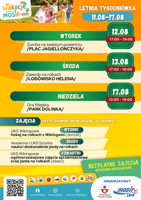Zumba na świeżym powietrzu, zawody na rolkach i gra miejska 