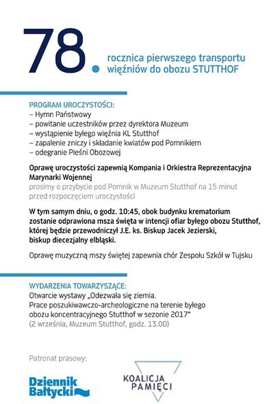 78. rocznica pierwszego transportu do obozu Stutthof