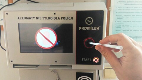 Na komendzie nie podmuchasz?