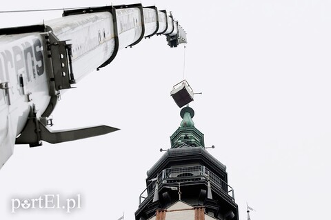 Alpiniści na wieży katedralnej