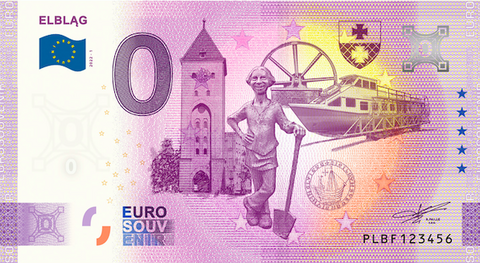 Banknot Zero Euro edycja elbląska