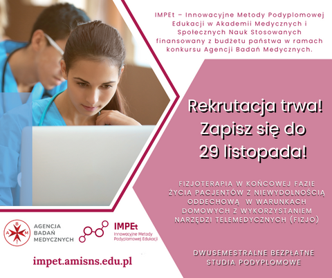 Bezpłatne studia podyplomowe z fizjoterapii oddechowej - trwają zapisy