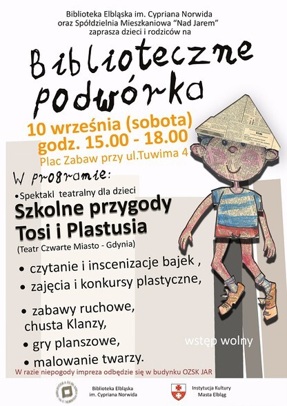 Biblioteczne podwórko na osiedlu Nad Jarem