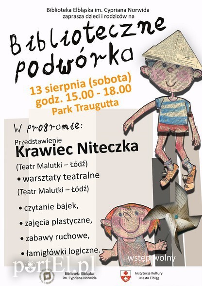 Biblioteczne podwórko w parku Traugutta