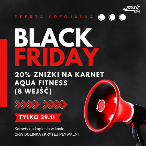 Black Friday - karnet Aqua Fitness z 20% rabatem tylko 29 listopada!