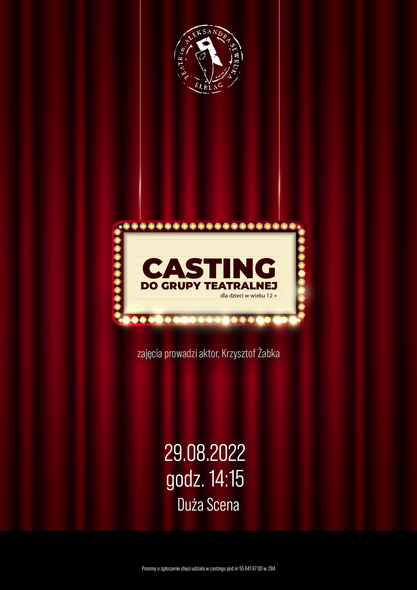 Casting do grupy teatralnej w Teatrze im. Sewruka