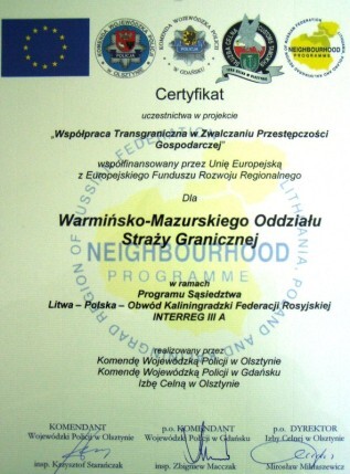 Certyfikat dla W-MOSG