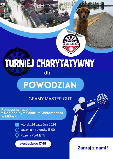 Darterzy dla powodzian. Zagraj w charytatywnym turnieju