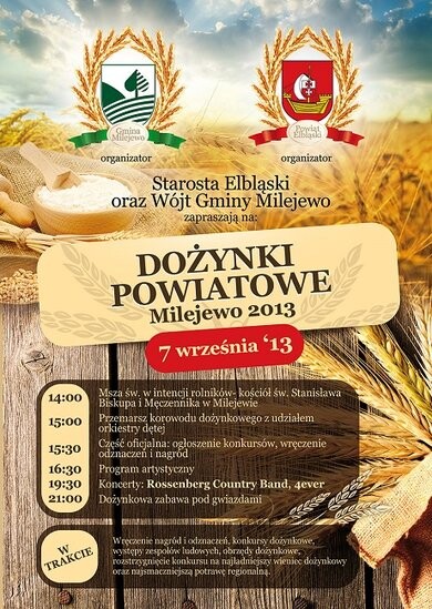 Dożynki Powiatowe w sobotę