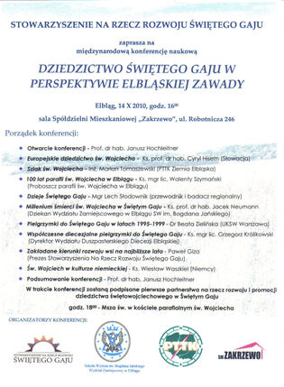 Dziedzictwo Świętego Gaju w perspektywie elbląskiej Zawady