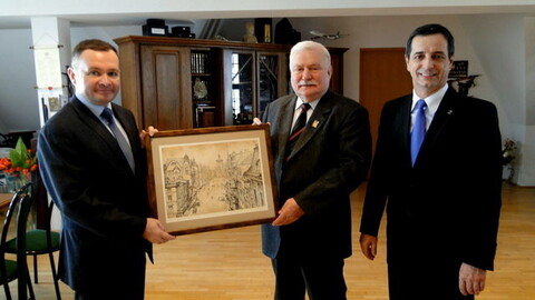 Prezydent Elbląga na spotkaniu z Lechem Wałęsą
