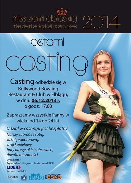 Dziś ostatni casting Miss Ziemi Elbląskiej 2014