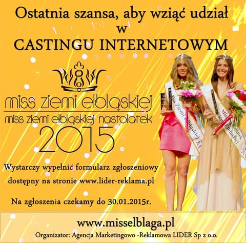 Dziś ostatnia szansa na udział w Miss Ziemi Elbląskiej