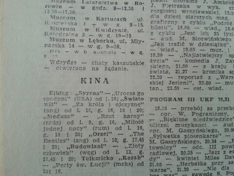 Elbląskie kina 50 lat temu