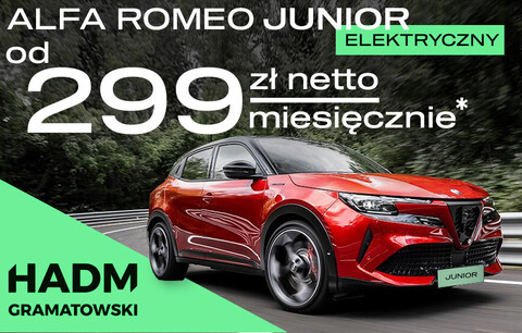 Elektryczna Alfa Romeo Junior już od 299 zł netto/mies?* Tak - w Elblągu w HADM Gramatowski