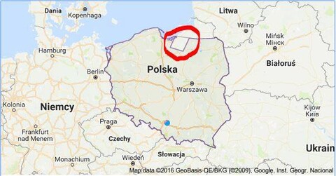 Google zmienia granice Polski? Okolice Elbląga po stronie rosyjskiej