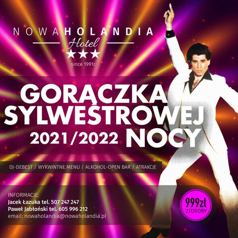 Gorączka Sylwestrowej Nocy – bal w klimacie disco w Hotelu Nowa Holandia