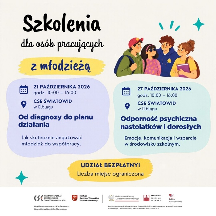 Jak skutecznie angażować młodzież i wspierać jej odporność psychiczną? Bezpłatne szkolenia w CSE „Światowid”