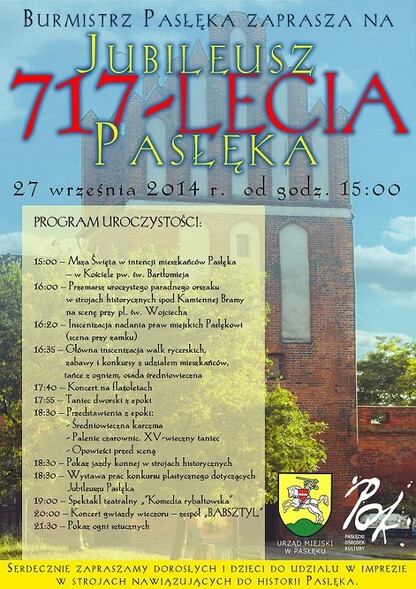 Jubileusz 717-lecia Pasłęka