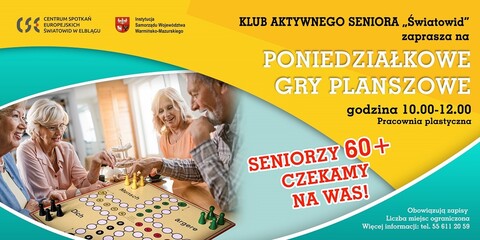 Klub Aktywnego Seniora zaprasza na planszówki