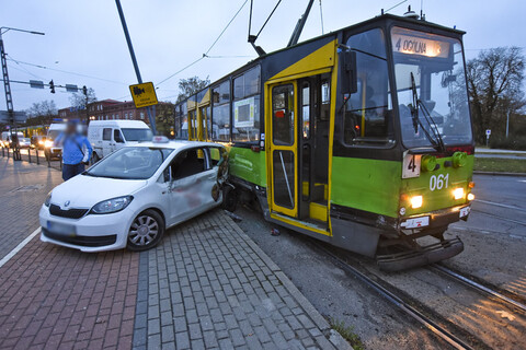 Kolizja na Grunwaldzkiej, tramwaje nie jeździły przez godzinę