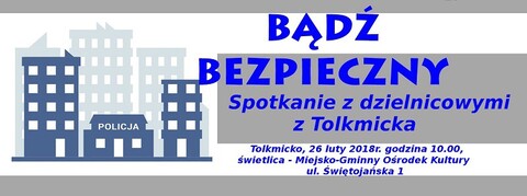 Komendant policji zaprasza na debatę w Tolkmicku