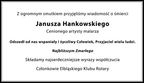 Kondolencje od Elbląskiego Klubu Rotary