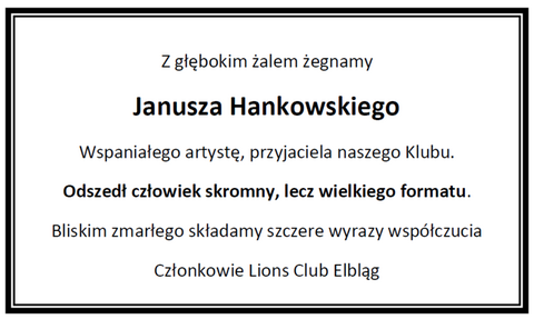 Kondolencje od Lions Club Elbląg