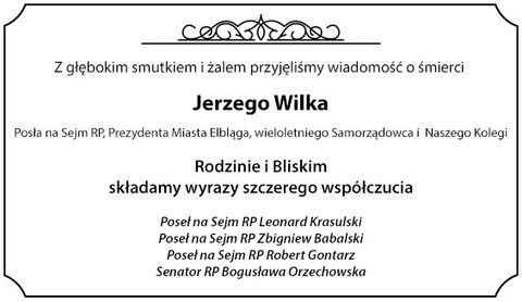 Kondolencje od parlamentarzystów PiS