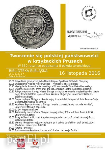 Konferencja w 550. rocznicę podpisania II pokoju toruńskiego